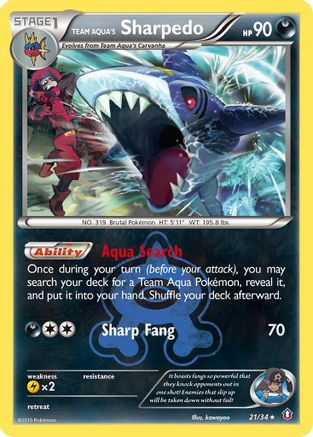 Team Aqua's Sharpedo 021/34 [Double Crisis]  - Holofoil