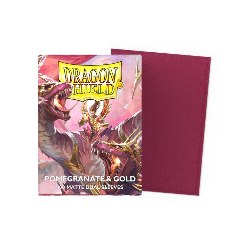Dragon Shield - Pomegranate & Gold Matte Dual Sleeves (100ct)