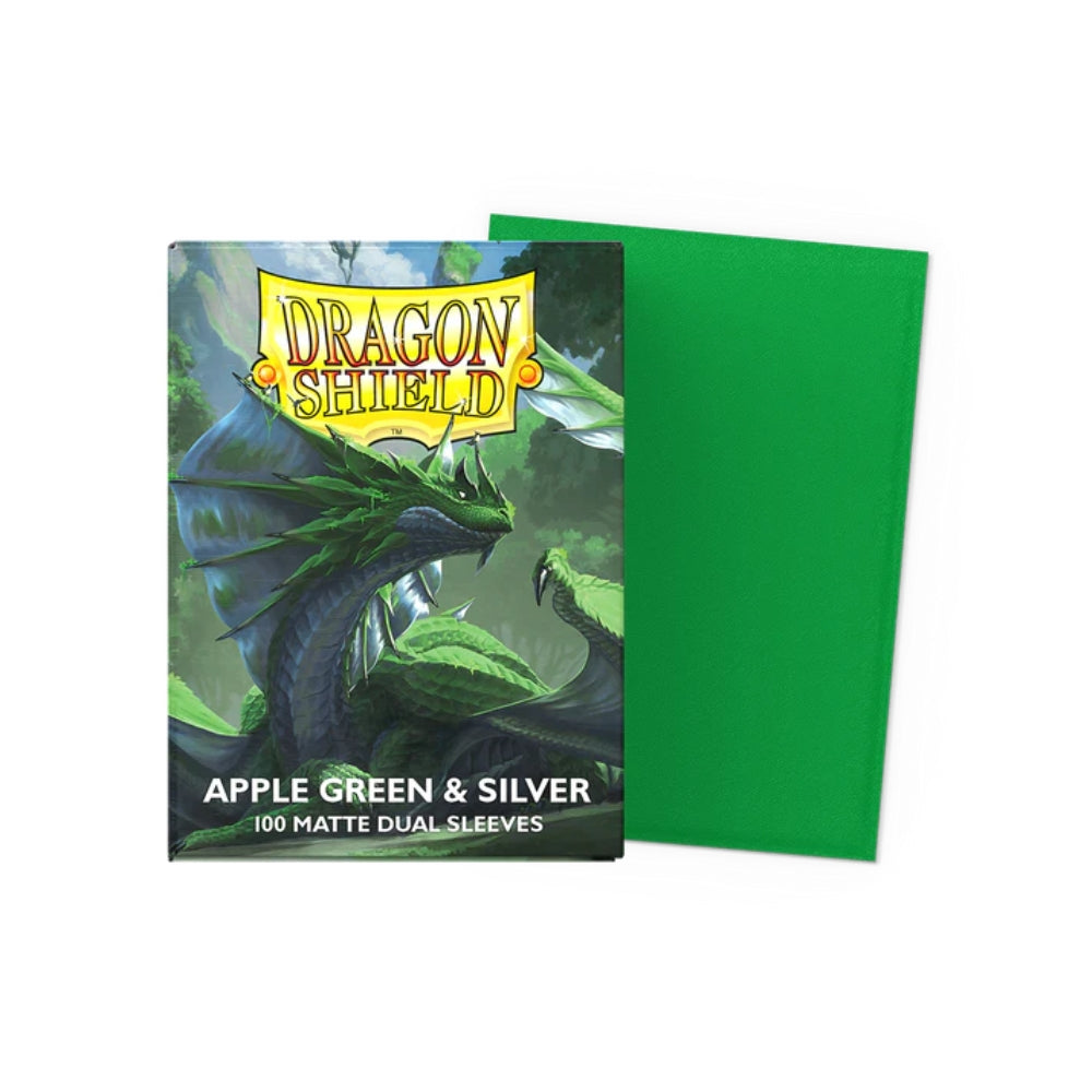 Dragon Shield - Apple Green & Silver Matte Dual Sleeves (100ct)